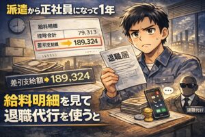 派遣から正社員になって1年 給料明細を見て退職代行を使うと決めた日