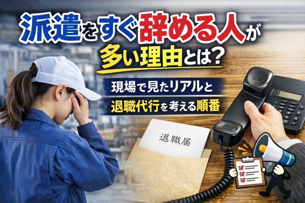 派遣をすぐ辞める人が多いのはなぜ？退職代行を使う前に知るべき手続きも紹介