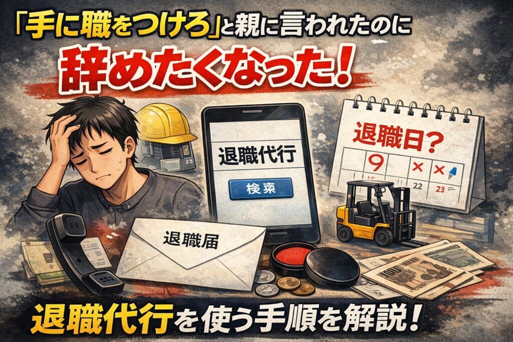 「手に職をつけろ」と親に言われたのに辞めたくなった！退職代行を使う手順を解説