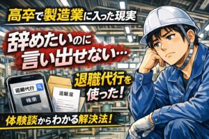高卒で製造業に入った現実|辞めたいのに言い出せなかった !退職代行を使った!