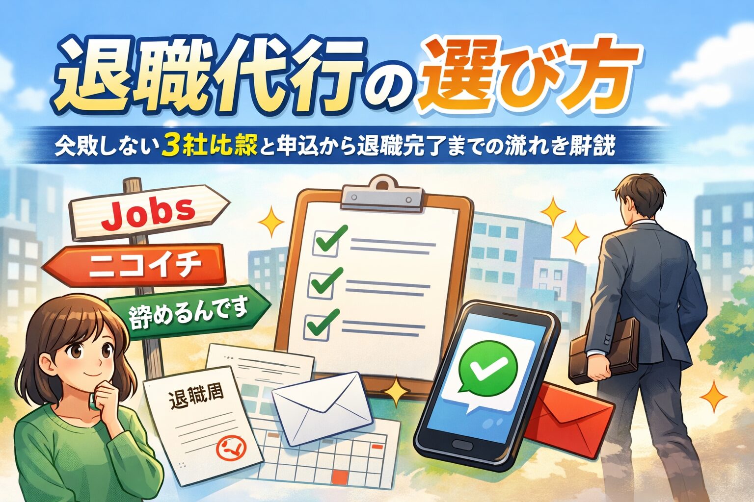 退職代行の選び方｜失敗しない3社比較と申込から退職完了までの流れを解説