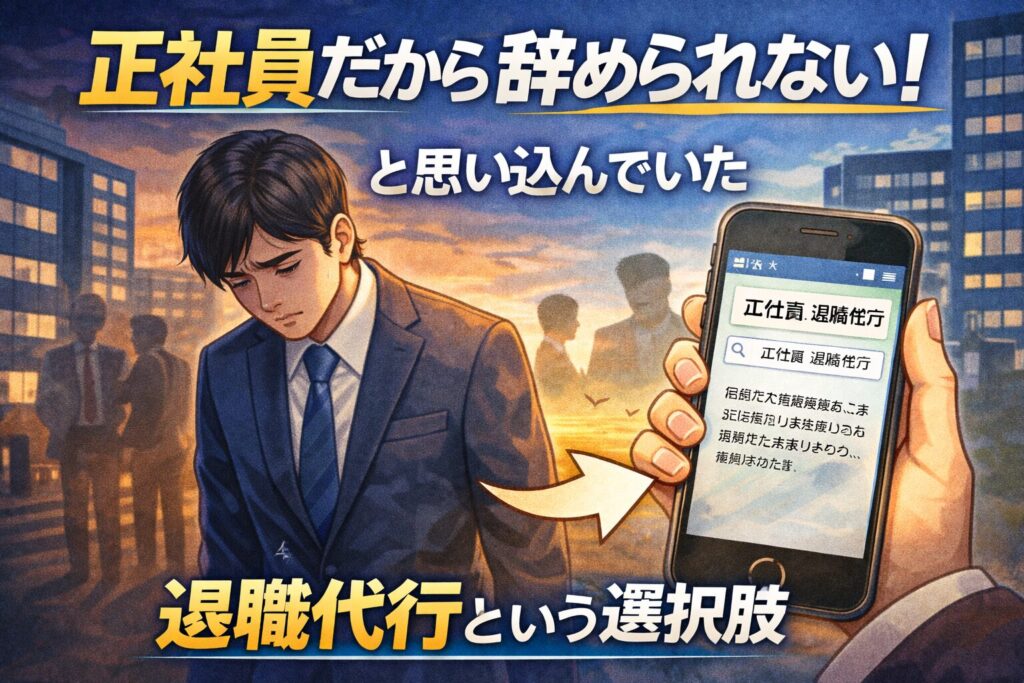 正社員だから辞められないと思い込んでいた!退職代行という選択肢