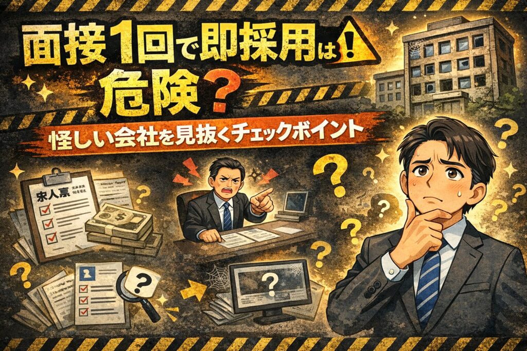 面接1回で即採用は危険？怪しい会社を見抜くチェックポイント