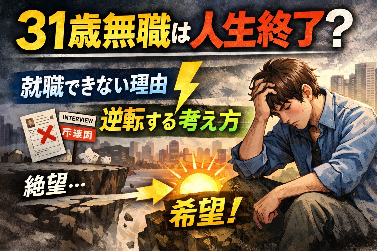 31歳無職は人生終了?就職できない理由と逆転する考え方