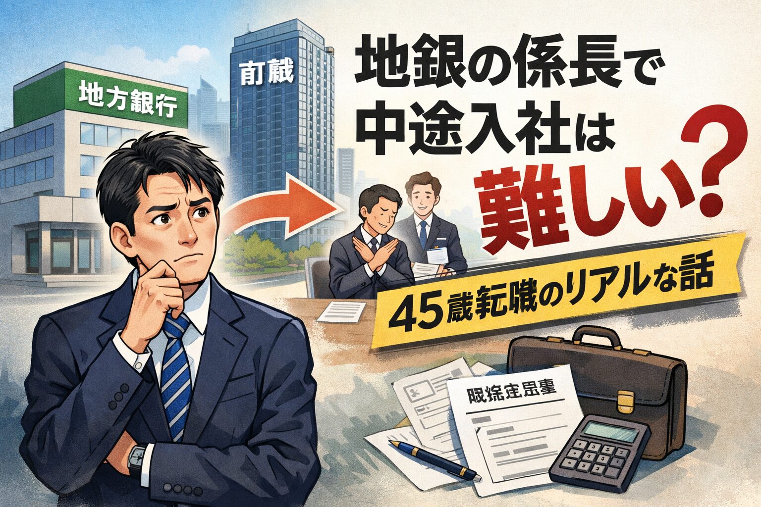 地銀の係長で中途入社は難しい？40歳転職のリアルな話