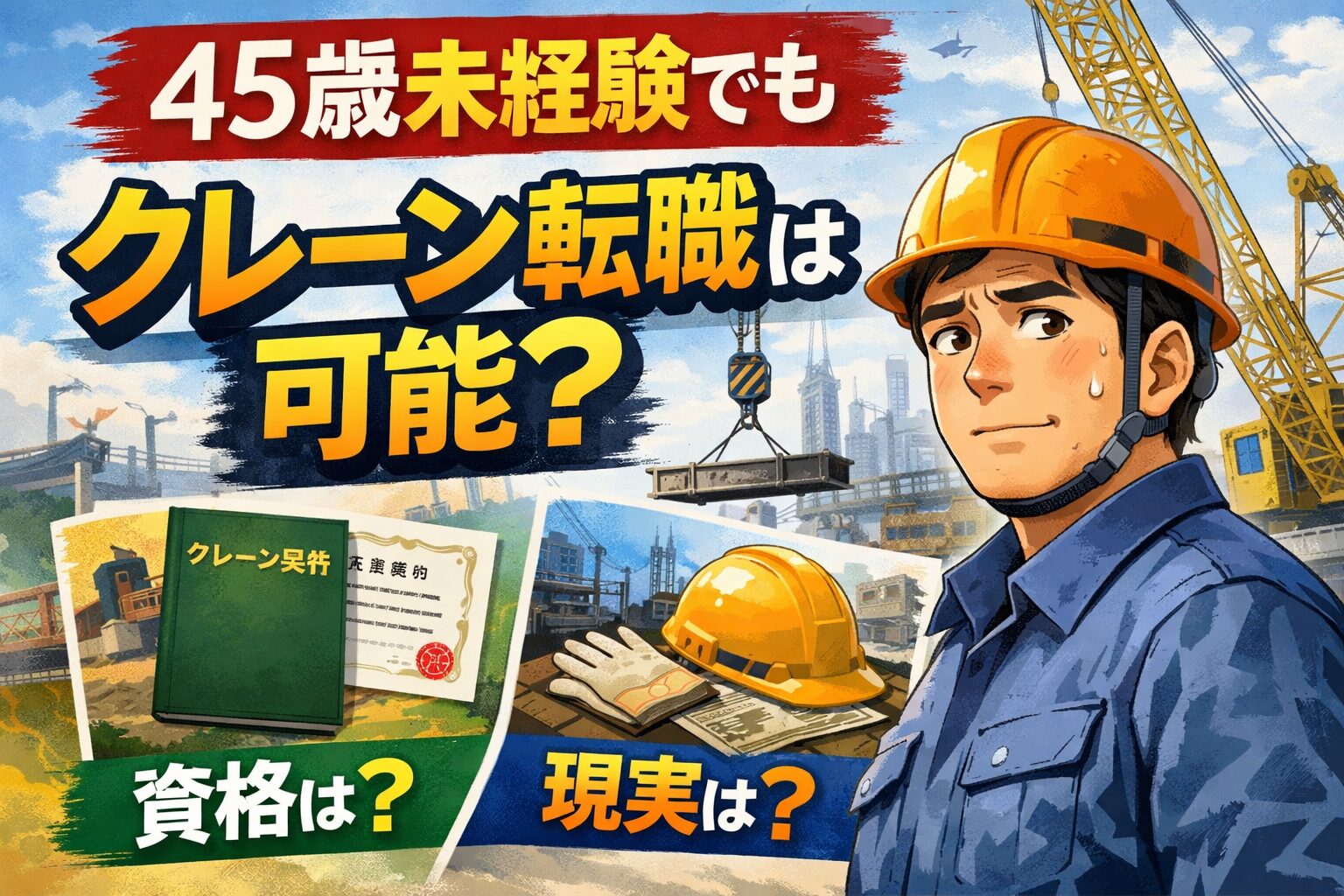 45歳未経験でもクレーン転職は可能？資格と現実を解説