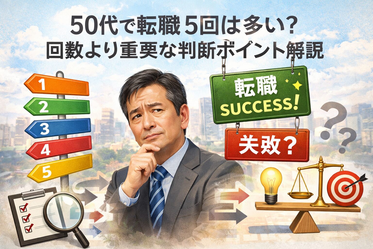 50代で転職5回は多い？回数より重要な判断ポイント解説