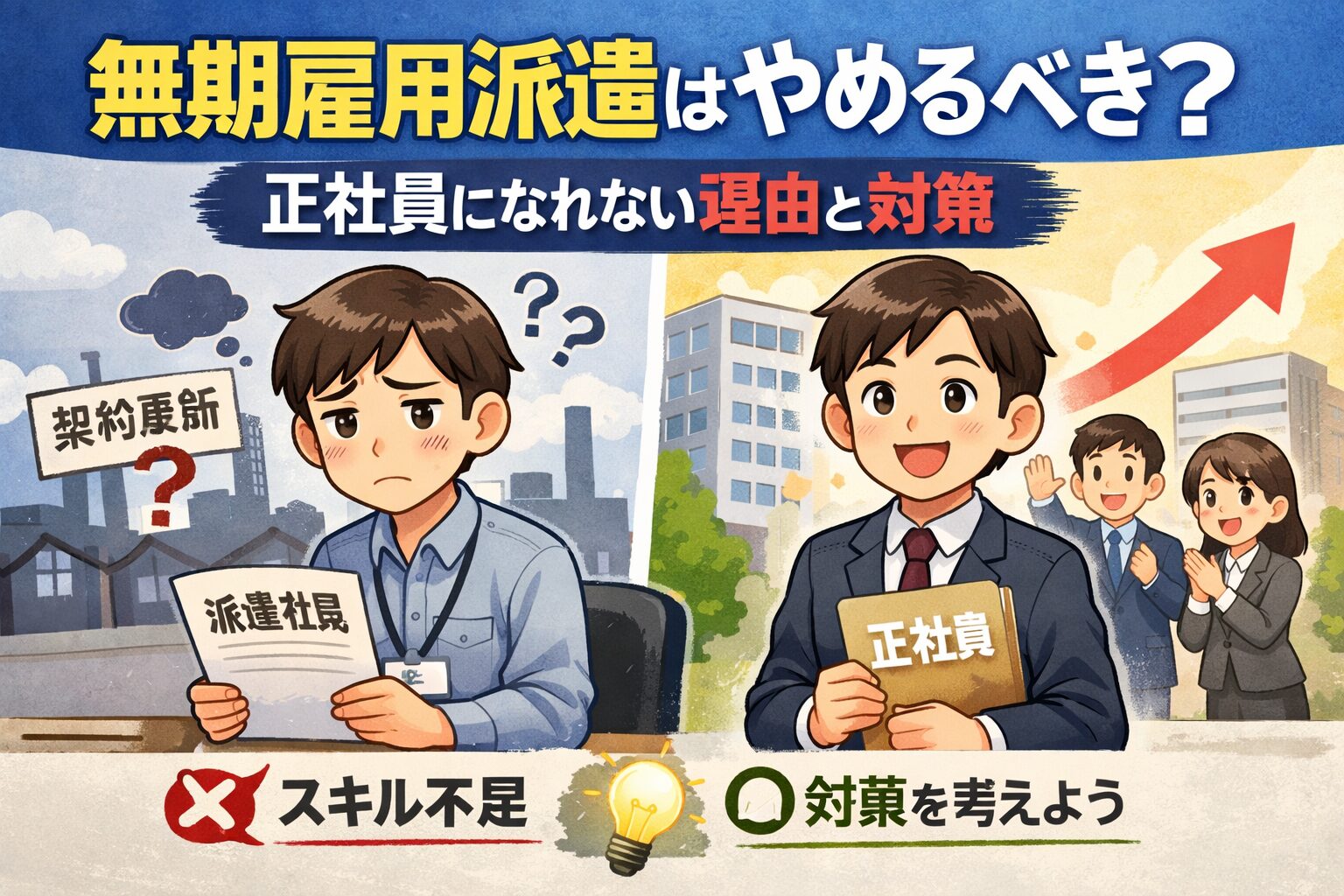無期雇用派遣はやめるべき?正社員になれない理由と対策