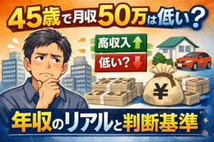 45歳で月収50万は低い？年収のリアルと判断基準