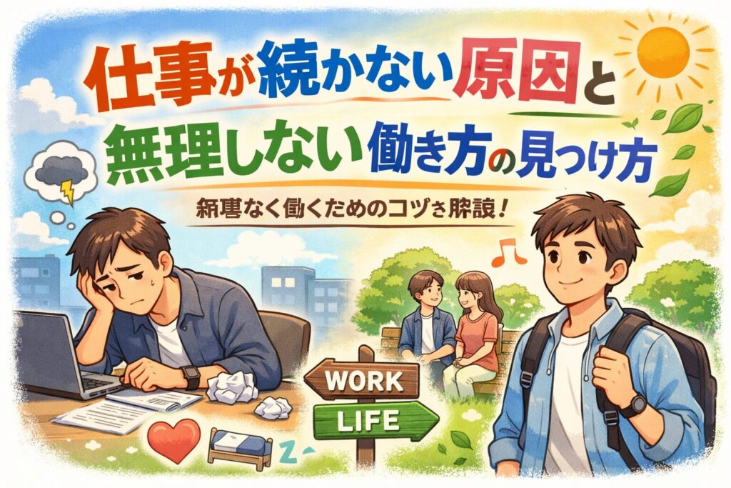 仕事が続かない原因とは?無理しない働き方の見つけ方を解説