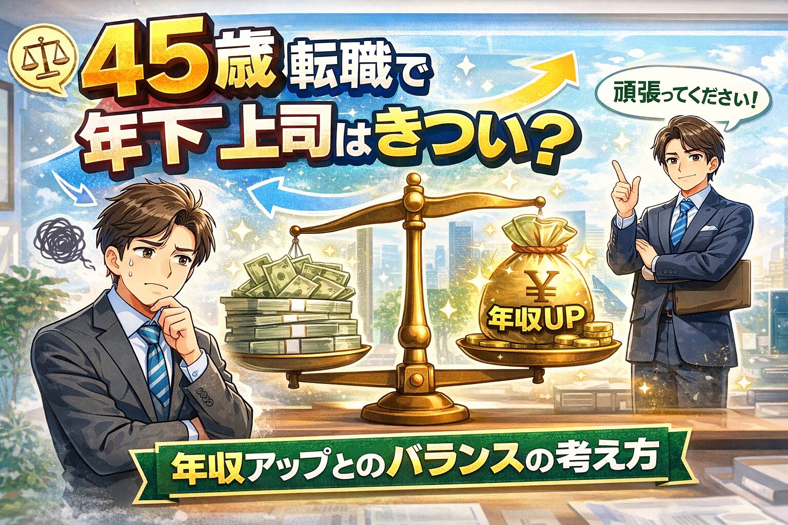 45歳転職で年下上司はきつい?年収アップとのバランスの考え方