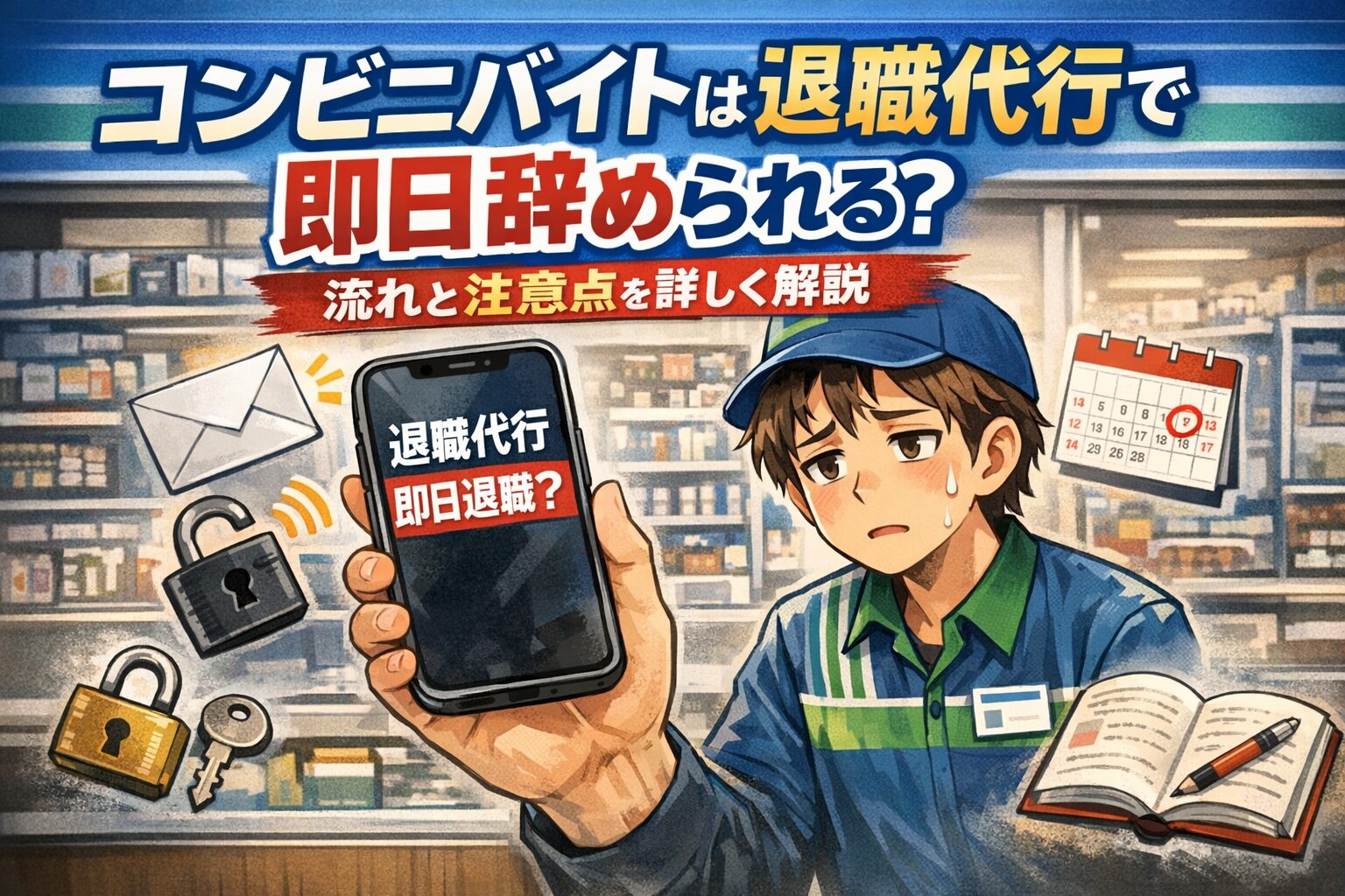 コンビニバイトは退職代行で即日辞められる？流れと注意点を詳しく解説