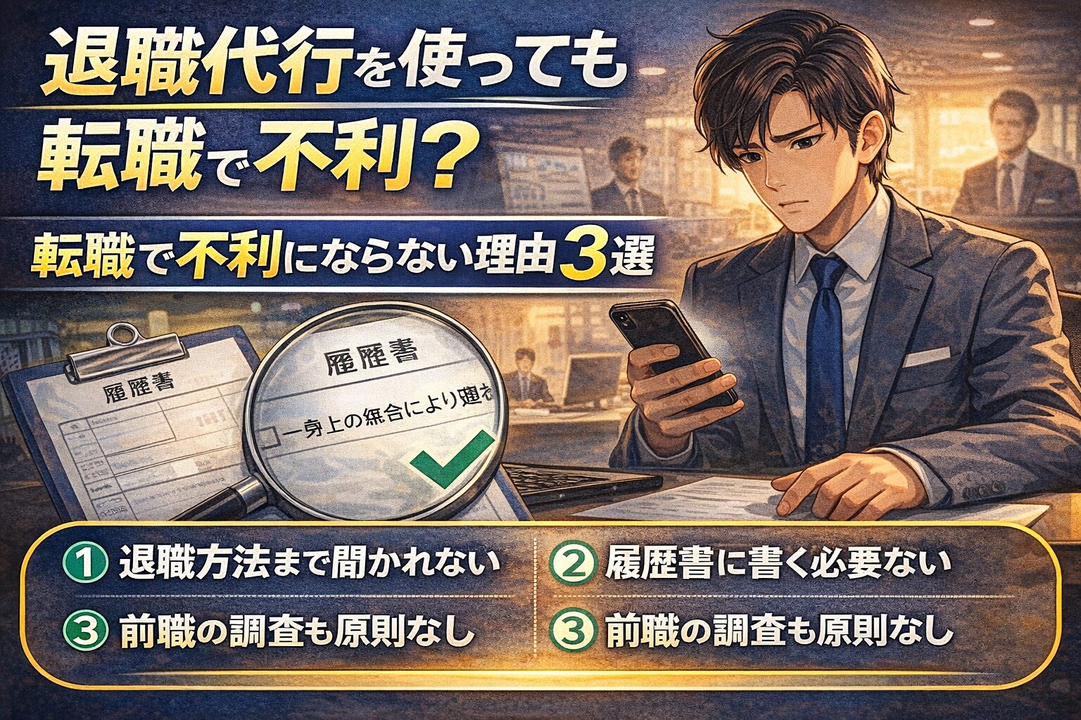 退職代行を使っても転職で不利にならない理由3選