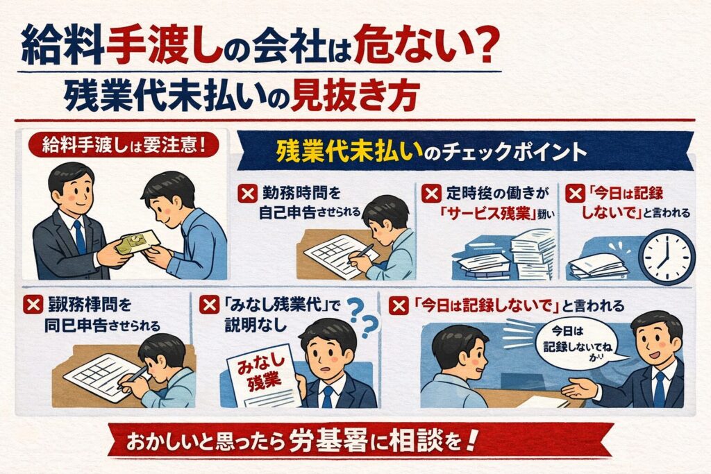 給料手渡しの会社は危ない？残業代未払いの見抜き方